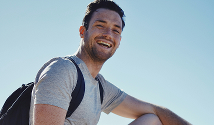 a man smiling